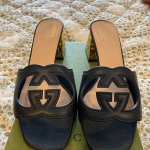 Gucci Interlocking G cut-out Leather Sandals